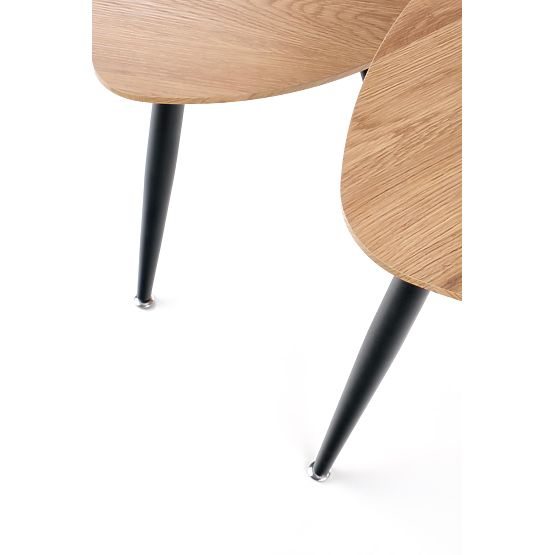 NICEA 2, set de 2 mese din stejar auriu/negru