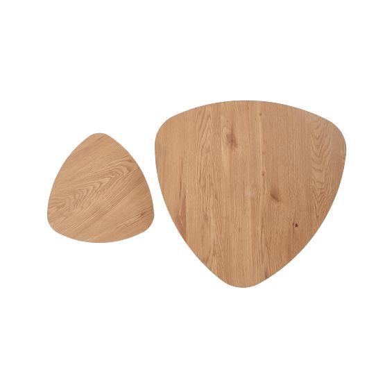 NICEA 2, set de 2 mese din stejar auriu/negru