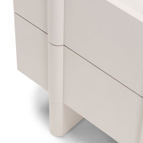 Noptieră Moss în nuanță de cașmir, rotunjită