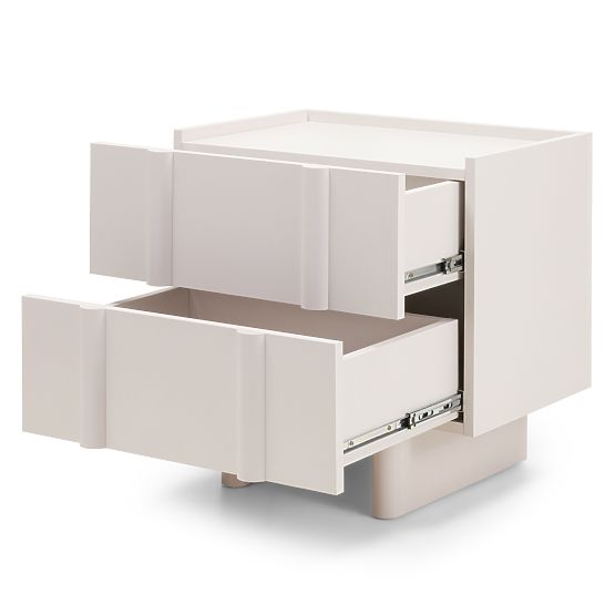 Noptieră Moss în nuanță de cașmir, rotunjită