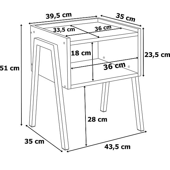 Noptieră SKIVE MODERN OAK