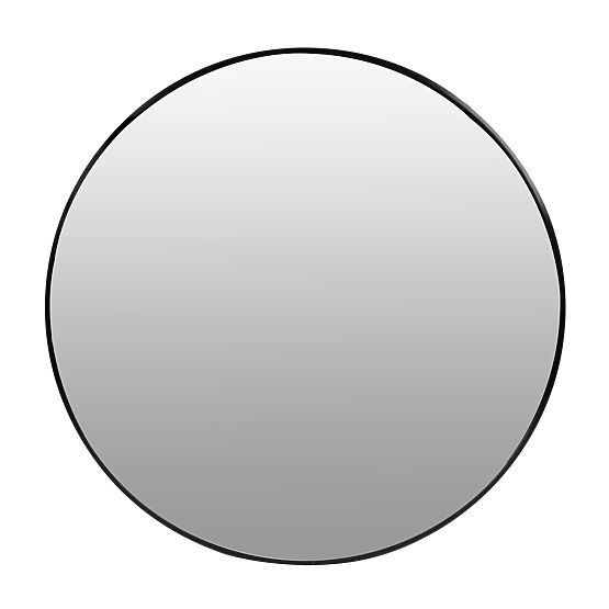 Oglindă de perete rotundă 80 cm suspendată cu ramă modernă neagră din aluminiu ModernHome