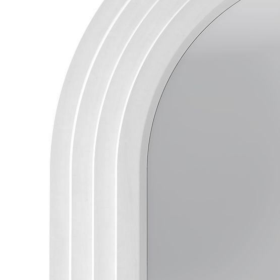 Oglindă decorativă suspendată Giovanni 170x80 cm, albă, rotunjită