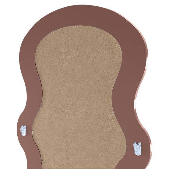 Oglindă decorativă suspendată în ramă de lemn Vale 177x75 cm, ondulată, formă organică, mocha mousse