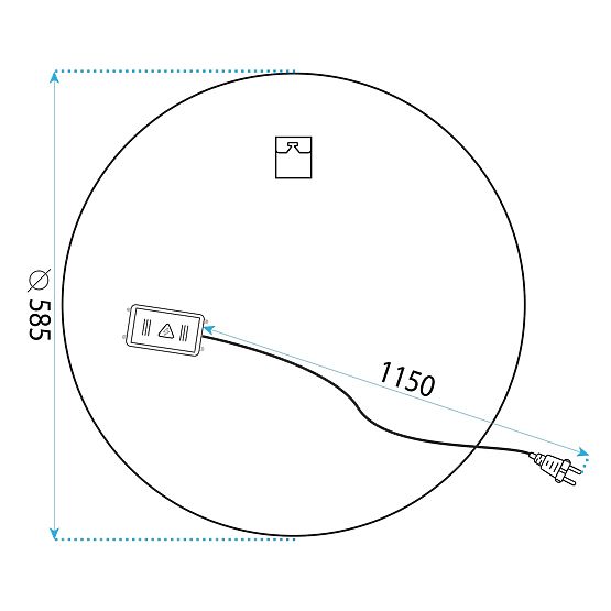OGLINDĂ LED DE PERETE 60cm BAS