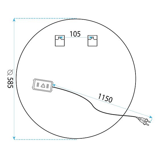 OGLINDĂ LED DE PERETE 60cm BAS