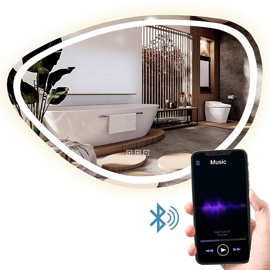 OGLINDĂ LED DE PERETE CU FUNCȚIE BLUETOOTH 70x100cm FOG