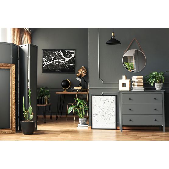 OGLINDĂ ROTUNDĂ ARGINTIE PE FRÂNGHIE 40CM KLMH-0410S-1