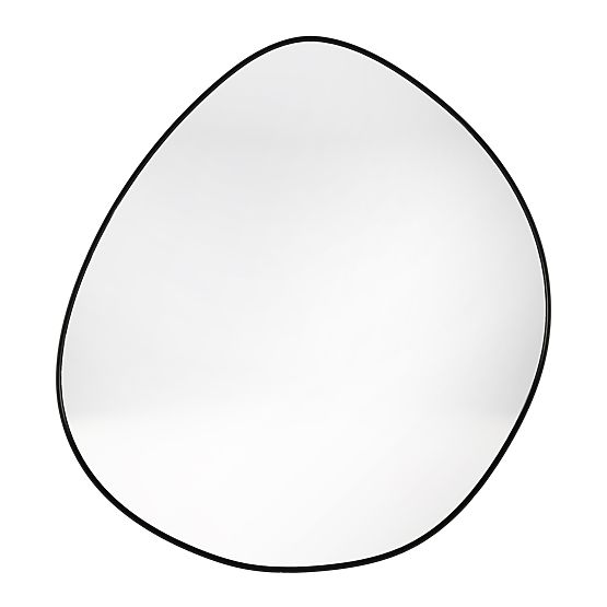 Oglindă suspendată cu ramă neagră Alonzo, 64x60 cm, formă neregulată