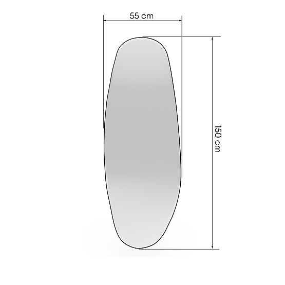 Oglindă suspendată cu ramă neagră Frivatti, 55x150 cm, formă neregulată