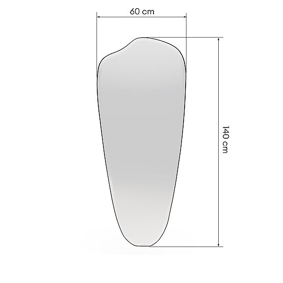 Oglindă suspendată cu ramă neagră Frivatti, 60x140 cm, formă neregulată