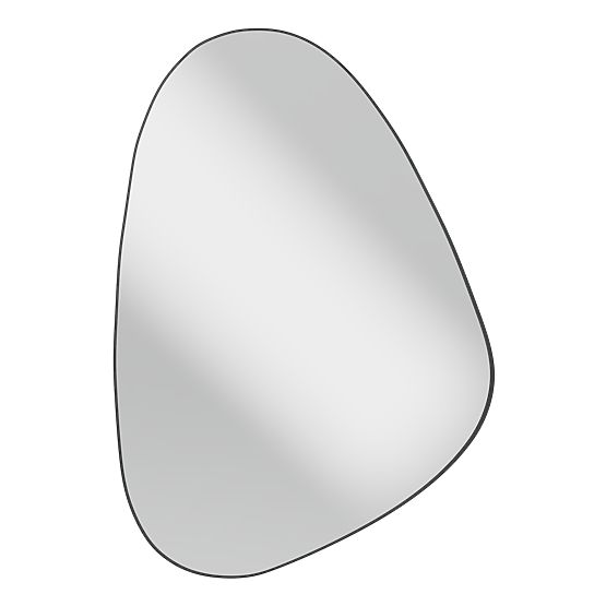 Oglindă suspendată cu ramă neagră Libia, 76x51 cm, formă neregulată