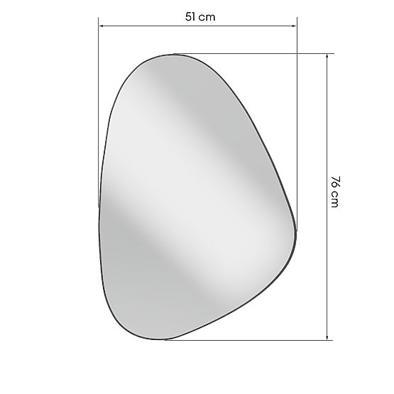 Oglindă suspendată cu ramă neagră Libia, 76x51 cm, formă neregulată