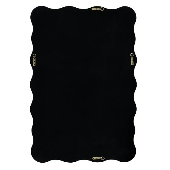 Oglindă suspendată Glimmer cu ramă ondulată, nuc închis