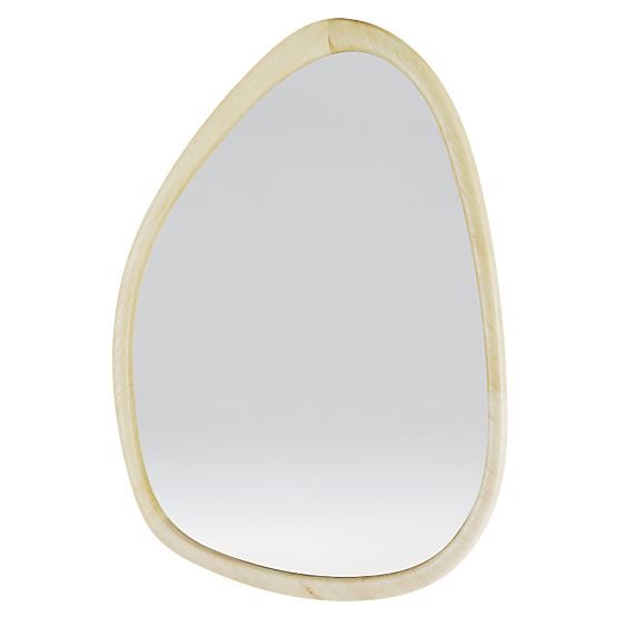 Oglindă suspendată în ramă de lemn Lisa 70x90 cm, formă neregulată, naturală