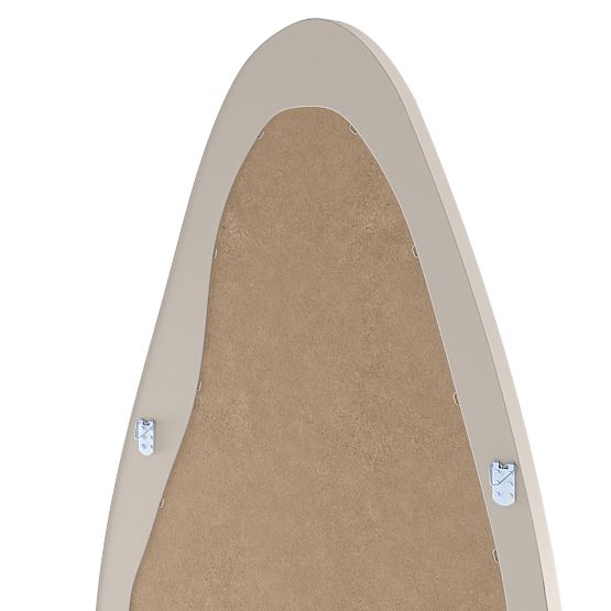 Oglindă suspendată în ramă de lemn Mara, 180x80 cm, formă neregulată, crem