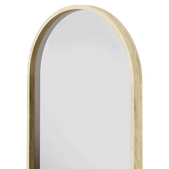 Oglindă suspendată în ramă de lemn Plico 45x90 cm, ovală, naturală