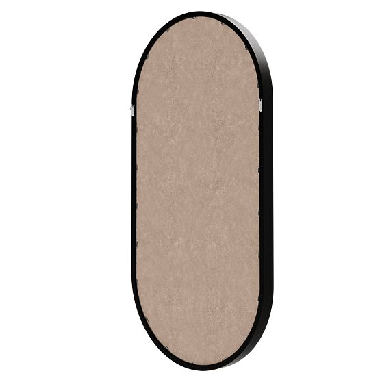 Oglindă suspendată în ramă de lemn Plico 45x90 cm, ovală, neagră