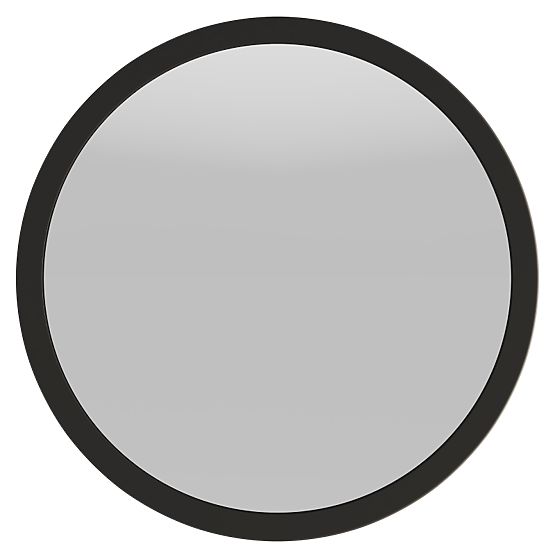 Oglindă suspendată în ramă de lemn Sesto 60 cm, rotundă, neagră