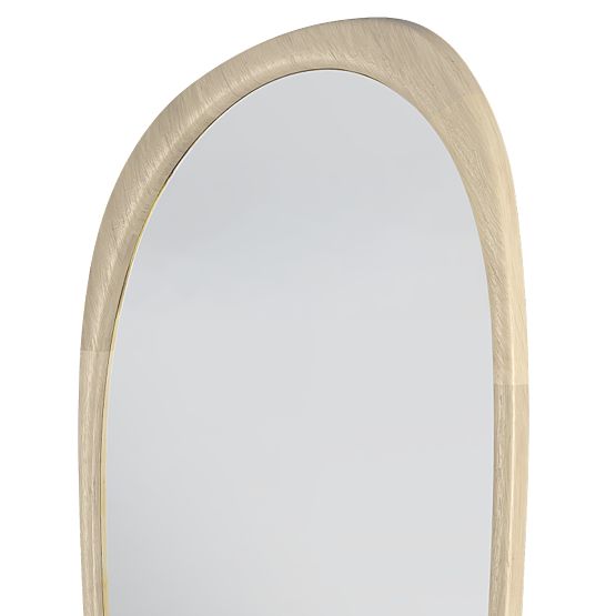 Oglindă suspendată în ramă de lemn Sogno 60x165 cm, formă neregulată, natural