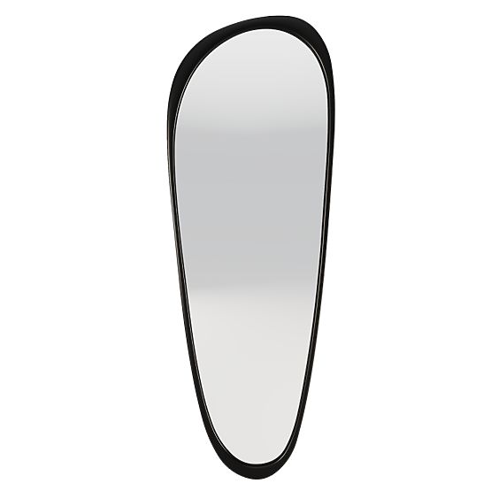 Oglindă suspendată în ramă de lemn Sogno 60x165 cm, formă neregulată, neagră