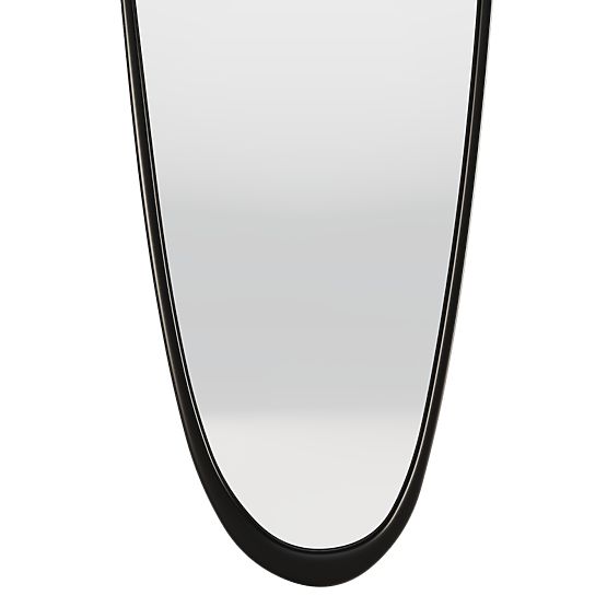 Oglindă suspendată în ramă de lemn Sogno 60x165 cm, formă neregulată, neagră
