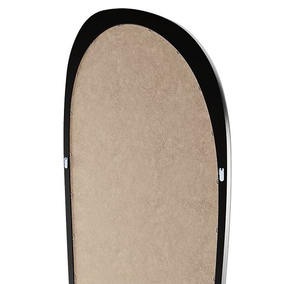 Oglindă suspendată în ramă de lemn Sogno 60x165 cm, formă neregulată, neagră