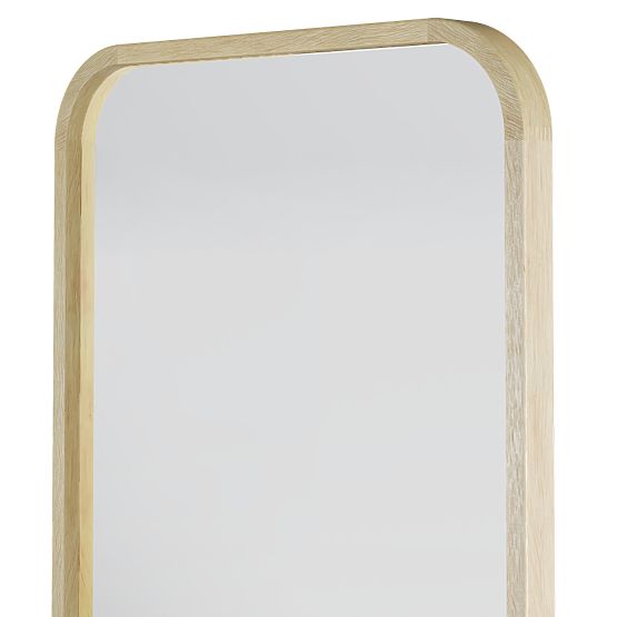 Oglindă suspendată în ramă de lemn Spira 60x160 cm, dreptunghiulară, rotunjită, naturală