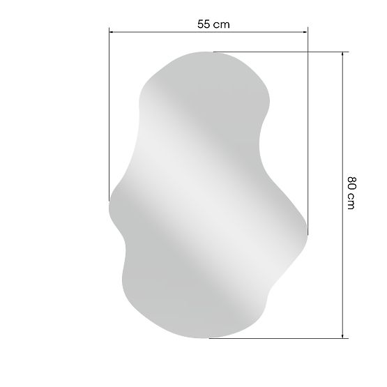 Oglindă suspendată în ramă neagră Zoe, 80x55 cm, formă neregulată