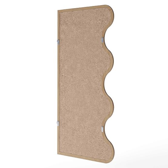 Oglindă suspendată în ramă ondulată Noelie, 140x70 cm, dreptunghiulară, lemn de paulownia, natural