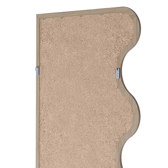 Oglindă suspendată în ramă ondulată Noelie, 140x70 cm, dreptunghiulară, lemn de paulownia, natural