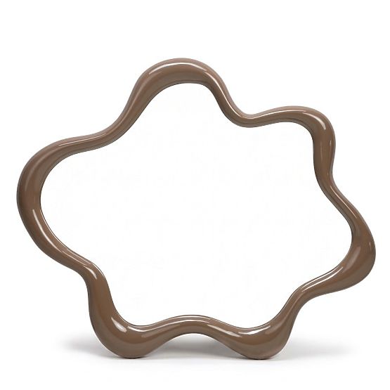 Oglindă suspendată Izzi, neregulată, maro deschis/mocha, lucioasă