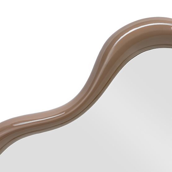 Oglindă suspendată Izzi, neregulată, maro deschis/mocha, lucioasă
