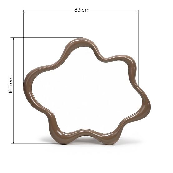 Oglindă suspendată Izzi, neregulată, maro deschis/mocha, lucioasă
