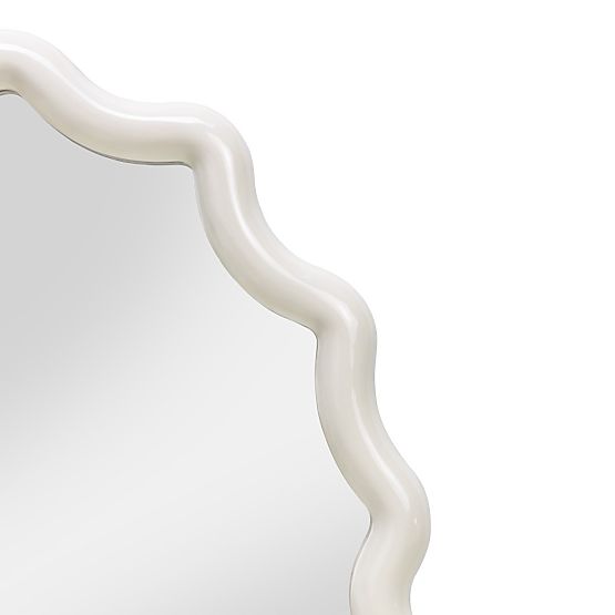 Oglindă suspendată Lumi, alb lăptos, lucios