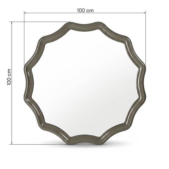Oglindă suspendată Luppo, verde-gri, lucioasă