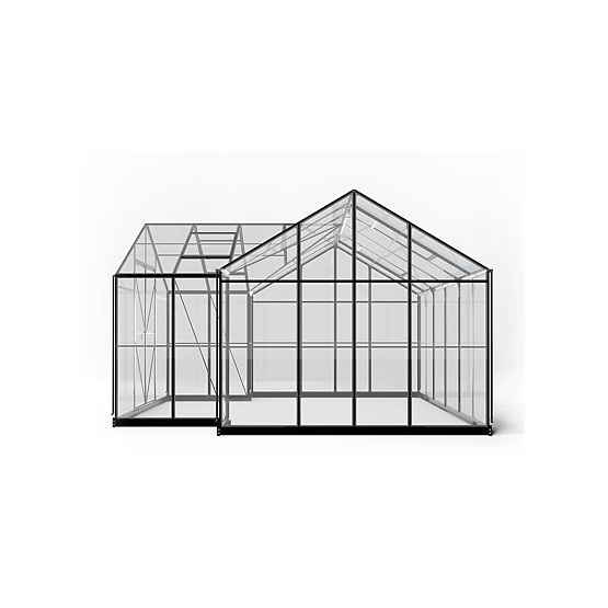 Orangerie de grădină Royal Green Standard 16,6 m² cu bază, sticlă securizată 4 mm, aluminiu, negru