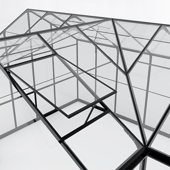 Orangerie de grădină Royal Green Standard 16,6 m² cu bază, sticlă securizată 4 mm, aluminiu, negru