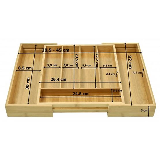 Organizator pentru tacâmuri, inserție din bambus Juan