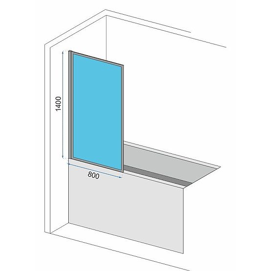 Paravan de baie Rea Lagos-1 Fix Stabil 80 Negru Black