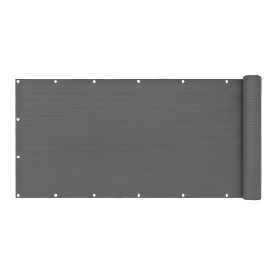 Paravan de balcon cu feronerie 100x700 cm plasă de umbrire + elemente de instalare gri MultiGarden