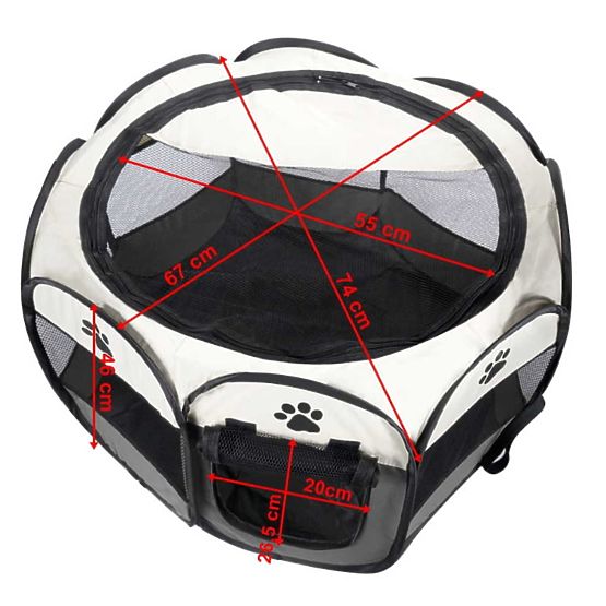 Parc pliabil universal pentru câini și pisici - gri