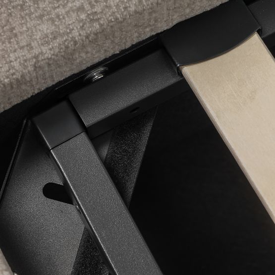 Pat de tapițerie Luno 160x200 cm, cu somieră și spațiu de depozitare, bej deschis, rotunjit