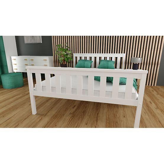 Pat de lemn Aga 200 x 90 cm - alb