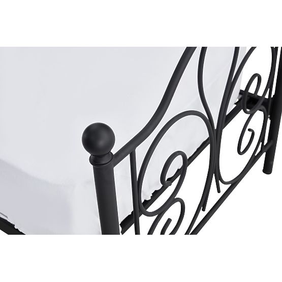 Pat metalic PANAMA 120x200 - negru