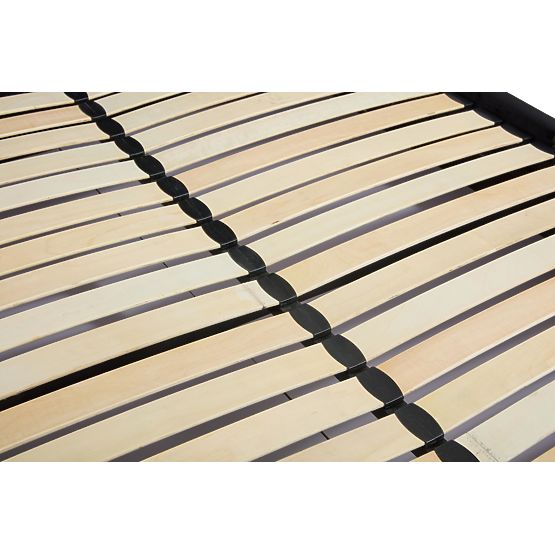 Pat tapitat cu tăblie înaltă PALLAZO negru - 160x200 cm