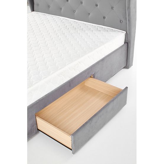 Pat tapitat 160x200 SABRINA - gri inchis