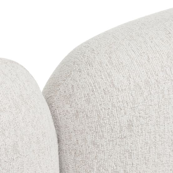 Pat tapitat Fencee 160x200 cm, cu somieră, rotunjit, bej deschis