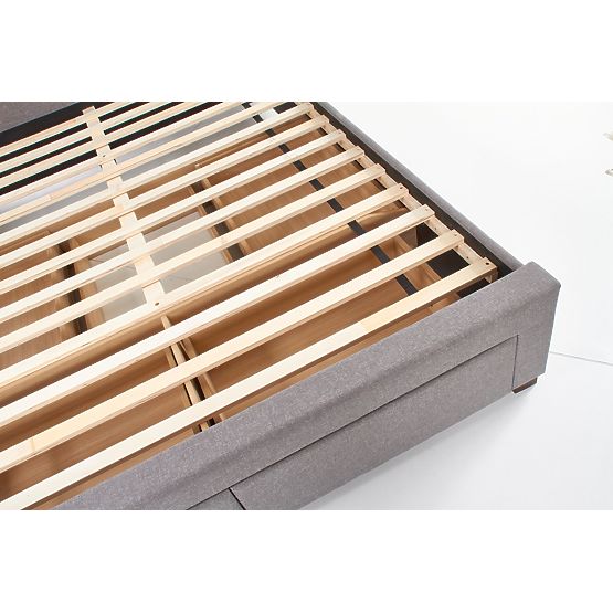 Pat tapițat MODENA 140 cm cu sertare gri (6p=1buc)