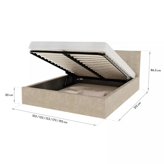 Pat tapitat TULSA 120 x 200 cm - Galben